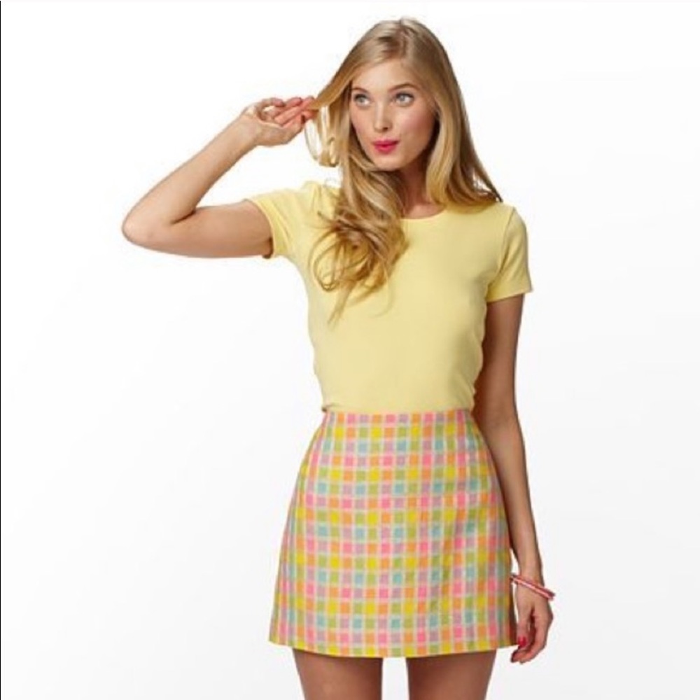 Lilly Pulitzer Talia Multi Checkered Boucle Skirt